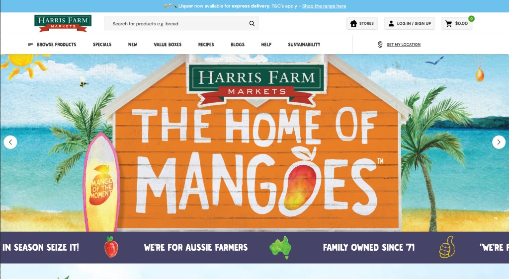 Harris Farm Markets Shopify storefront